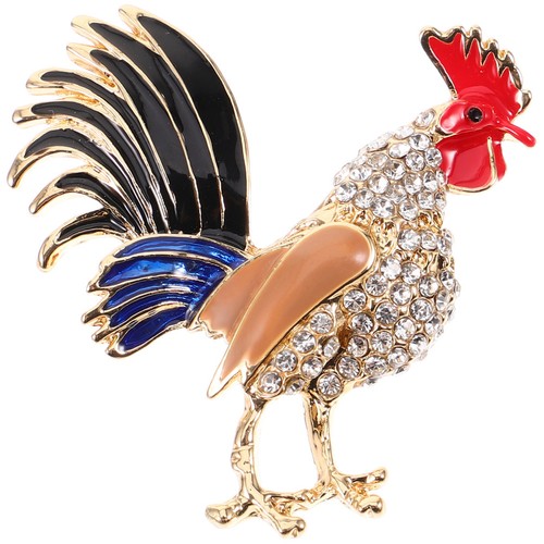Rooster brooch zinc alloy - zinc,