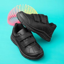 Trux Boys Shoes Black Kids Easy Fasten Cushioned School Gripped SIZE