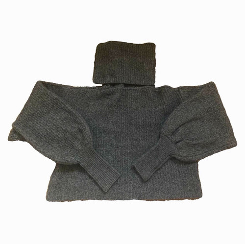 Women grey wool knit - grey,