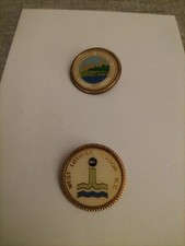 Vintage Scottish Bowls Pin Badges X 2