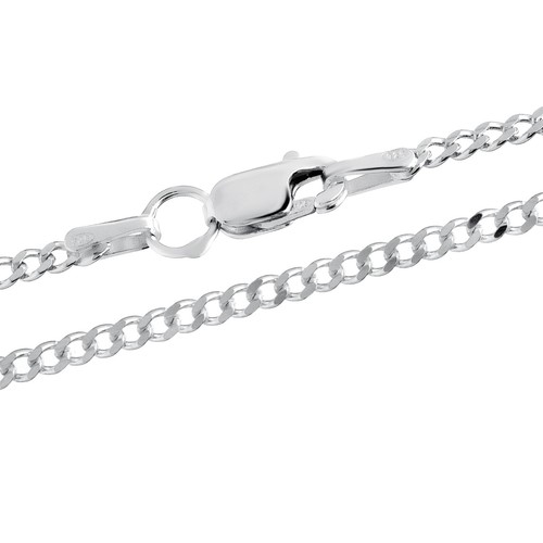925 sterling silver curb chain - silver,