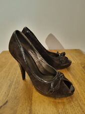 Roberto Botella Brown Suede Peep Toe Stiletto Shoes UK6 EU39