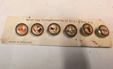 Vintage Guinness full Set Of Waistcoat Buttons On Original Card 