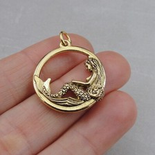 Gold Mermaid Charm - Ocean Sea Mermaid Pendant Jewelry - Mermaid Gift NEW