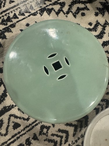 Vintage ceramic garden stool - ceramic,