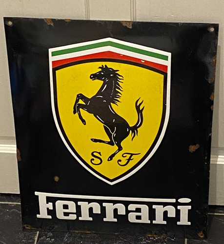 Rare ferrari large enamel - ferrari,