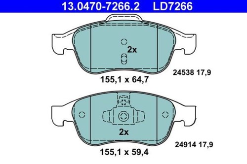 Disc ceramic brake pad - brake, set
