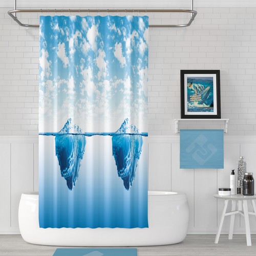 Bathroom fabric shower - fabric, curtain