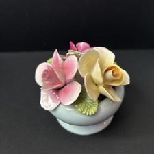 Vintage Thorley English Bone China Flower Bouquet bowel shape Ornament 