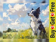 Border Collie Meadow 5"x7"