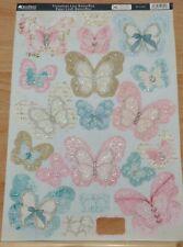 A4 KANBAN-'VICTORIANA LACE BUTTERFLIES'- TOPPER-DIE CUT DECOUPAGE-GLITTER FINISH