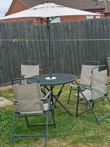 Patio set four chairs table - patio,