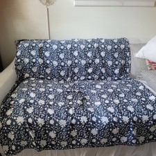 Floral Blue and White Block