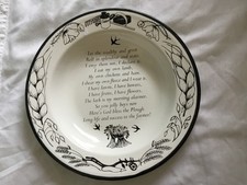 Mikkimug Enamel Hand Printed Dish - FARMER PLATE Produced By Michael Wood Dorset