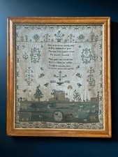 Large Antique Needlework Sampler 1837 Wavertree Lancashire