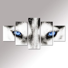 Large 5 Pieces Wolf Canvas