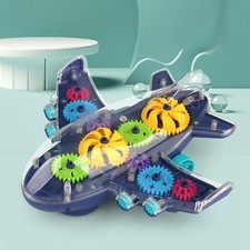 Transparent Mechanical Gear Passenger Plane for Toddlers Boys and Girls