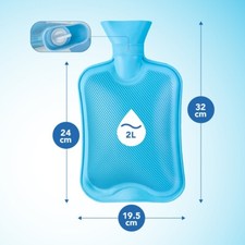 2L Liter Large Hot Water Bottle Natural Rubber Complies With British Standard UK