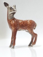 Saturno Sterling Silver Enamel Deer Fawn