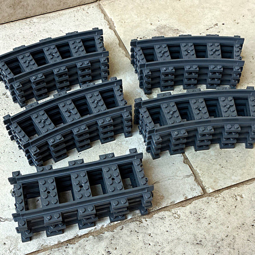 Lego dark grey curved train - lego,