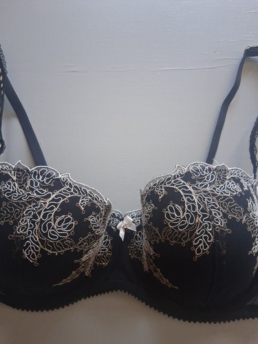 Black white gold bra - gold, size