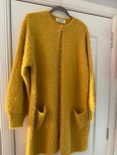 Taking Shape mustard fluffy super soft and stretchy long cardigan size 16/18
