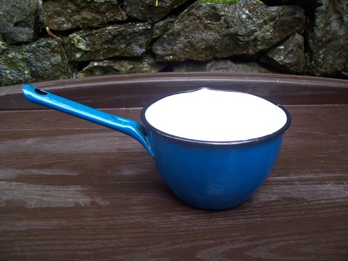 Vintage enamel teal - teal, pan