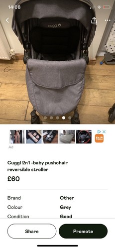 Cuggl two way baby stroller - baby,