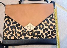 Dune Leopard Orange Statement Handbag Shoulder Strap Clutch Handle