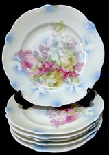 Pretty Decorative Floral Vintage Bone China 6” Side/Tea Plates - Set of 6 -