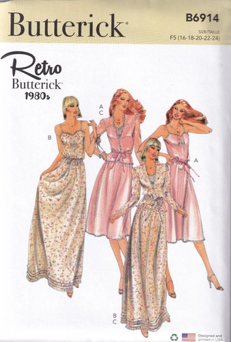 Butterick b6914 retros 1980s - retros,