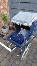 Vintage Navy Silver Cross Pram