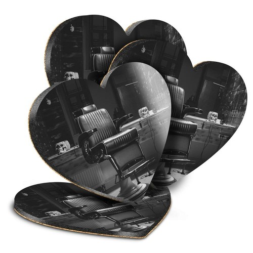 Heart mdf coasters bw - heart,