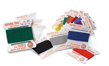 NATURAL SILK BEADING THREAD AND NEEDLE ~ GRIFFIN ~ ALL COLOURS ALL SIZES
