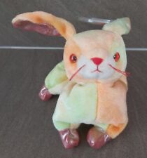 Vintage TY Zodiac Rabbit Beanie Babies Collection Tags Orange Green Pink 2000 7"