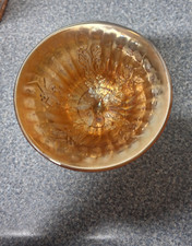 Amber Iridescent Fluted Fenton