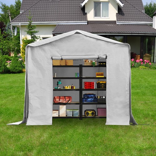 Grey storage shed 8 - storage, shed,