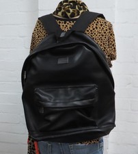 Peter Werth Black Textured Backpack Synthetic Leather Men’s Bag