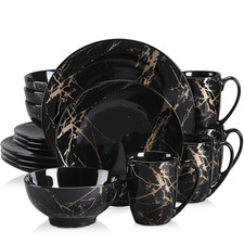 LOVECASA Black Gold Dinnerware