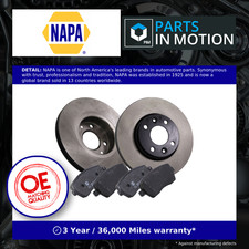 2x Vented Brake Discs and Pads fits NISSAN MICRA K12 1.2 Front 02 to 10 260mm