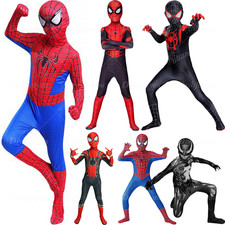 Kids SpiderMan Boys Miles Morales Tobey Maguire Outfits Jumpsuit Cosplay Costume