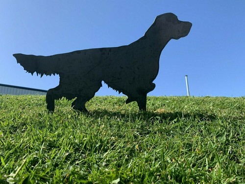 Setter metal dog garden art - metal,