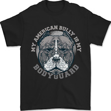 My American Bully is My Bodyguard Dog Mens T-Shirt 100% Cotton