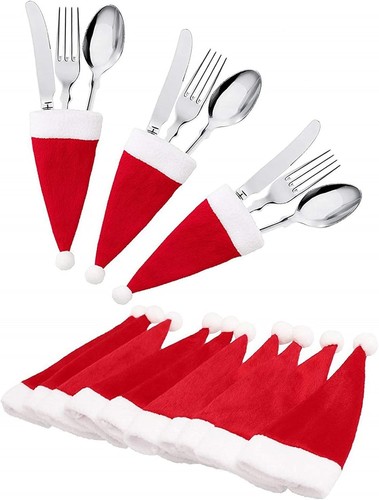 Santa hat cutlery holders - 10,