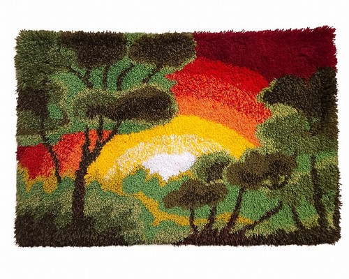 Vintage handmade wool rug - vintage,