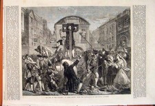 Original Old Antique Print Eyre Crowe De Foe Pillory Royal Academy Fine Art 1862