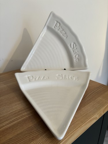 White ceramic pizza slice - white,