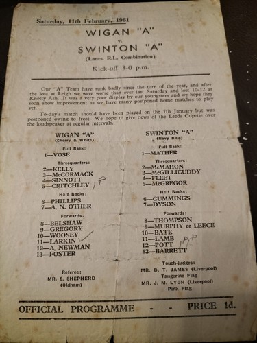Vintage wigan v - wigan,