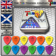 Handy Pick Tin + 12 Dunlop Tortex - Two Of Each Size - Guitar Picks - UK Seller
