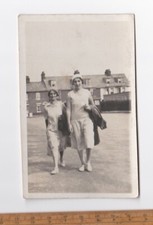 Vintage Photograph Ladys Fashion Clothing Walking Street C 1920s Houses 